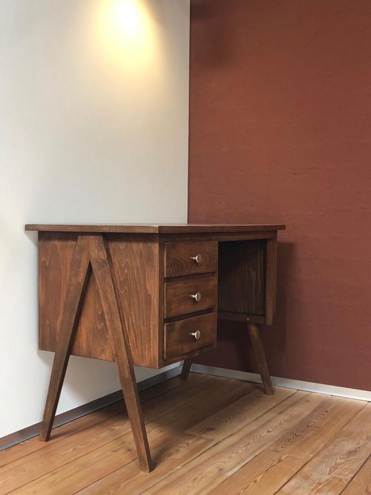 Bureau compas desk vintage design, Huis en Inrichting, Bureaus, Gebruikt, Ophalen