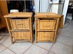 Rotan bamboo vintage nachtkastjes, Ophalen of Verzenden, Zo goed als nieuw, Minder dan 45 cm, Minder dan 55 cm