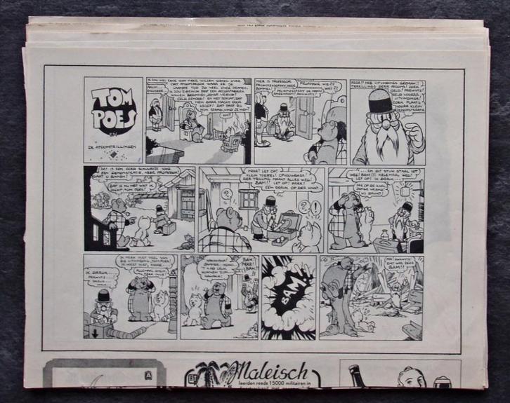 Tom Poes en de atoomtrillingen 1946 - Ons Vrije Nederland, Verzamelen, Stripfiguren, Zo goed als nieuw, Overige typen, Olivier B, Bommel en Tom Poes