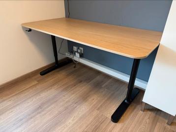 IKEA Bekant bureau 160x80cm zwart/eiken