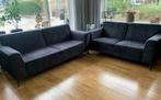 Twee antraciet velours banken - 2-zits & 2,5-zits, Ophalen, Gebruikt, Tweepersoons, 75 tot 100 cm