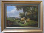 ===J L van Leemputten 1865-1945=== schapen en kippen===, Antiek en Kunst, Kunst | Schilderijen | Klassiek, Ophalen of Verzenden