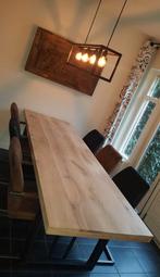 Tafel eiken planken, glad eiken of boomstam NIEUW op maat., Rechthoekig, Nieuw, 200 cm of meer, 50 tot 100 cm