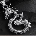 Vurige RVS Chinese Draak met 60cm ketting  **nieuw**, Ophalen, Nieuw, Zilver, Overige materialen