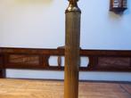 Vintage messing lamp met persglas, 41 cm., Ophalen of Verzenden