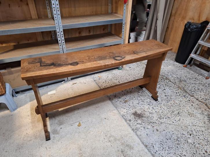 Sidetable side tabel table art deco Amsterdamse massief eik, Huis en Inrichting, Tafels | Sidetables, Gebruikt, 25 tot 50 cm, 100 tot 150 cm