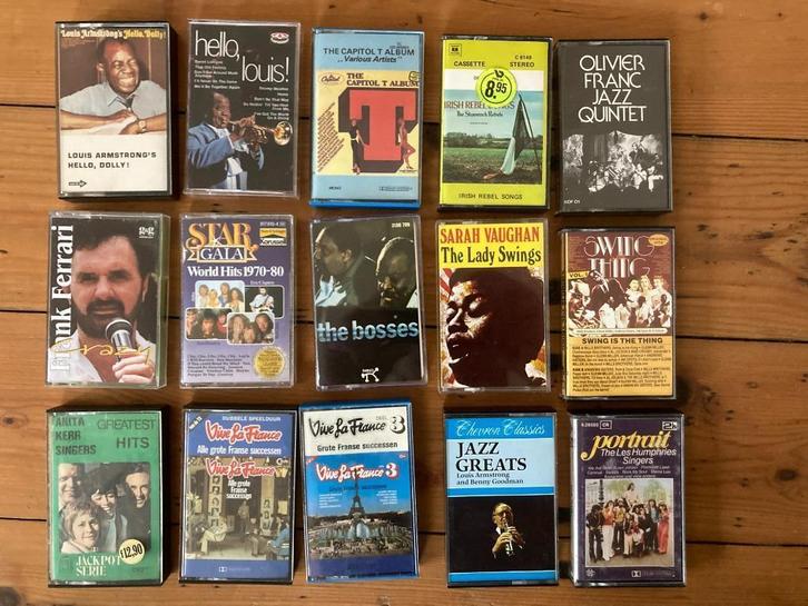 Jazz cassettebandjes dixieland jazzband bigband bigbands, Cd's en Dvd's, Cassettebandjes, Gebruikt, Origineel, Jazz en Blues, 26 bandjes of meer