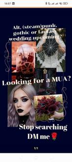 *aangeboden* bruids MUA alt/gothic/steampunk etc, Ophalen, Overige kleuren, Gehele gezicht, Nieuw
