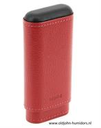 ADORINI SIGARENKOKER LEER MAGNA ROOD  CAP. 3 SIGAREN  sk04mr, Verzenden, Nieuw, Tabaksdoos of Verpakking