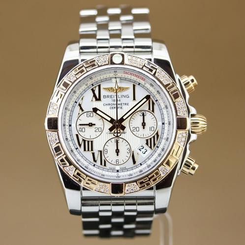 Breitling Chronomat 44 B01 CB0110 Diamant, Sieraden, Tassen en Uiterlijk, Horloges | Heren, Gebruikt, Polshorloge, Breitling, Goud