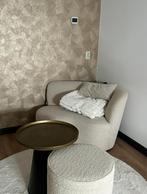 WOOOD Stone Fauteuil + Teddy Poef - Crème, Ophalen, Zo goed als nieuw, 75 tot 100 cm, Stof