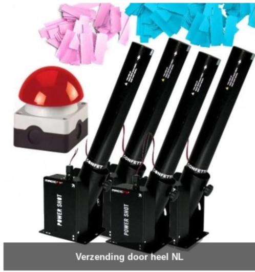 Te huur Gender Reveal MEGA confetti shooter met lanceerknop, Hobby en Vrije tijd, Feestartikelen | Verhuur, Nieuw, Geboorte of Huwelijk