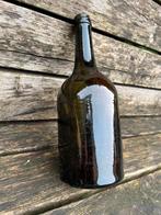 Antieke Groenglazen Wijnfles Fles, diepe ziel, Luik om 1900, Antiek en Kunst, Antiek | Glas en Kristal, Ophalen of Verzenden