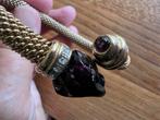 Vergulde Panter Armband met Edelsteen, Ophalen of Verzenden, Gebruikt, Goud, Met edelsteen