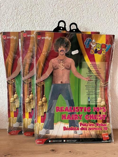 Feest-/carnavalskleding 70’s hairy chest (2x), Kleding | Heren, Carnavalskleding en Feestkleding, Nieuw, Kleding, Carnaval, Maat 48/50 (M)