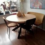 Eettafel mango hout, Huis en Inrichting, Tafels | Eettafels, Ophalen, Rond, Zo goed als nieuw, 100 tot 150 cm