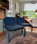 2 Vintage Wim Ypma buizenframe stoelen - Fries Design, Huis en Inrichting, Stoelen, Ophalen, Gebruikt, Twee, Blauw