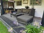 lounge set bank tafel en hocker, Tuin en Terras, Tuinsets en Loungesets, Ophalen, 4 zitplaatsen, Kunststof, Gebruikt