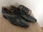 Pepe Milan herenschoenen 42 leder stof blauwe snake print +r, Ophalen, Blauw, Nieuw, Veterschoenen