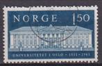 Noorwegen 1961 Universiteit Oslo 150 jaar, Postzegels en Munten, Ophalen of Verzenden, Gestempeld, Plaats of Gebouw