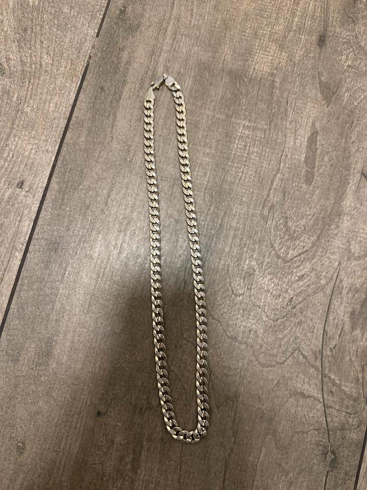 Zilveren Ketting - Mooie Schakel, 50 gram, Sieraden, Tassen en Uiterlijk, Kettingen, Gebruikt, Zilver, Ophalen
