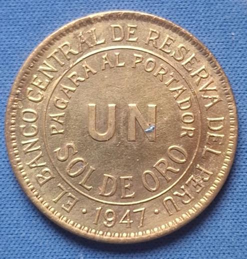 Peru 1 sol 1947 Km 222, Postzegels en Munten, Munten | Amerika, Losse munt, Zuid-Amerika, Verzenden