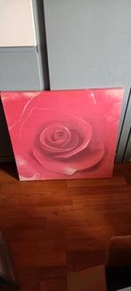 Canvas schilderij rode roos vierkant 60x60 cm rood , Gebruikt, 50 tot 75 cm, Ophalen of Verzenden, Schilderij