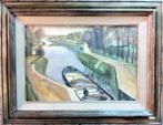 Harmen Meurs – Rivierlandschap met binnenvaartschip, Ophalen