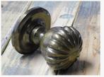 DEURKNOP MESSING GROOT DRAAIBAAR  [2 stuks inc stift], Ophalen of Verzenden, Zo goed als nieuw