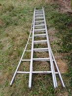 3-delige uitschuifbare aluminium ladder. 3 x 12 treden., Doe-het-zelf en Verbouw, Ladders en Trappen, Ophalen, Gebruikt, 4 meter of meer