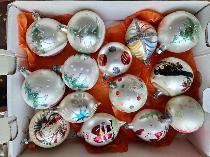 Vintage/antieke kerstballen set 5, Diversen, Kerst, Ophalen