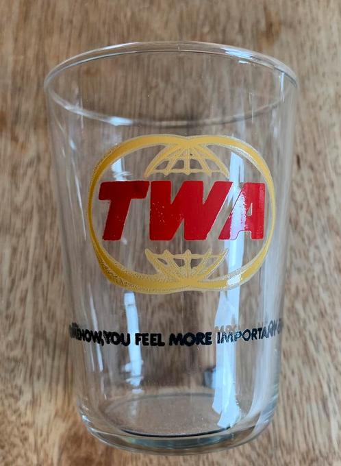 TWA Glas, Verzamelen, Luchtvaart en Vliegtuigspotten, Ophalen of Verzenden