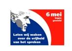 Pim Fortuyn vlag (150 x 0.92) ''6 mei tegen geweld'', Nieuw, Ophalen of Verzenden