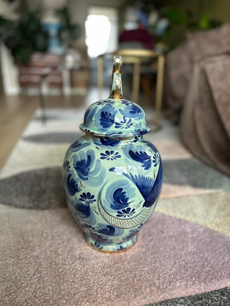 Prachtige H. Bequet  - Quaregnon vaas met deksel, Ophalen