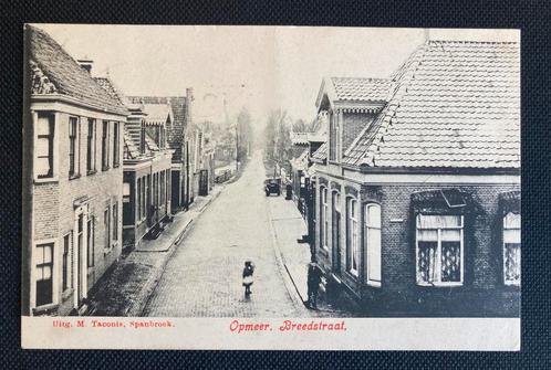 Opmeer Breedstraat - gelopen, Verzamelen, Ansichtkaarten | Nederland, Gelopen, Noord-Holland, Voor 1920, Ophalen of Verzenden