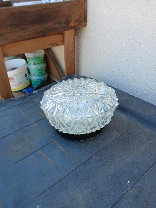 Vintage  glazen plafonniere met diverse vormen in het felief, Huis en Inrichting, Lampen | Plafondlampen, Zo goed als nieuw, Ophalen of Verzenden