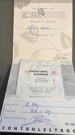 Tegoedbon Radio Bakker Alkmaar, Tickets en Kaartjes, Kortingen en Cadeaubonnen, Eén persoon, Overige soorten, Overige typen