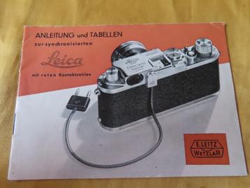 Leica anleitung en tabellen voor camera 