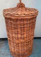 Rieten mand met deksel, Ophalen, Zo goed als nieuw, Rond, Riet