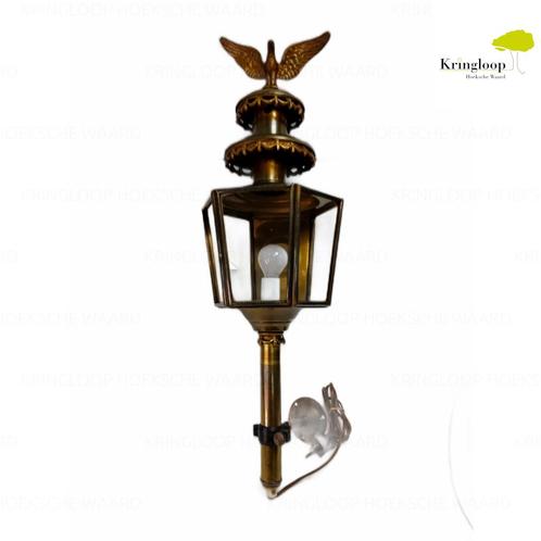 Antieke Koperen / Messing Koetslamp, Antiek en Kunst, Antiek | Lampen, Ophalen of Verzenden