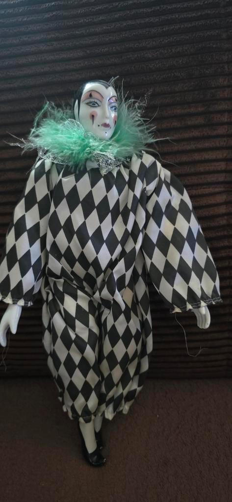 Vintage Porseleinen Harlekijn Pop, Verzamelen, Poppen, Gebruikt, Pop, Ophalen