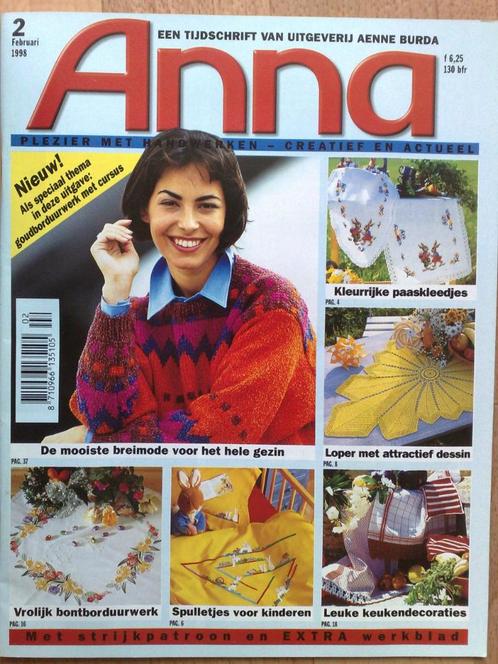 19 x Anna Burda van 1998 t/m 2005 , €1. p/st, Hobby en Vrije tijd, Breien en Haken, Gebruikt, Breien of Haken, Patroon of Boek