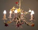 Vintage Franse Bloem Kroonluchter, Ophalen, Gebruikt, Metaal, Vintage