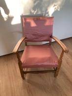 Vintage/antieke stoel hout met roze bekleding, Huis en Inrichting, Gebruikt, Overige kleuren, Ophalen of Verzenden, Eén