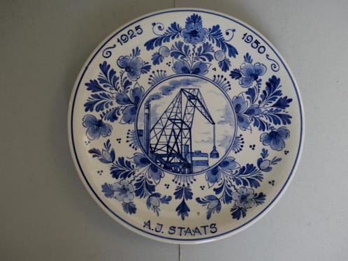 Wandbordje A.J. Staats 1925 - 1950 Delfts Blauw, Antiek en Kunst, Antiek | Wandborden en Tegels, Ophalen of Verzenden