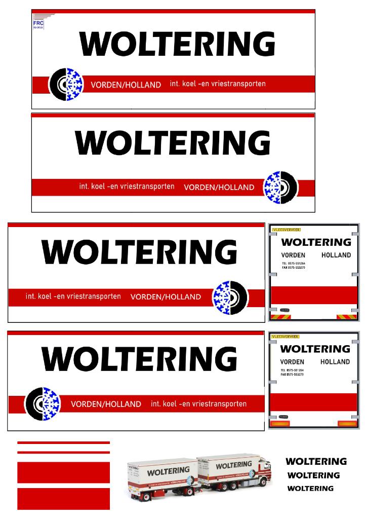 Vrachtauto decal 1:50 Woltering Vorden ( type 3 ) combi, Verzenden, Nieuw, Bus of Vrachtwagen, Overige merken