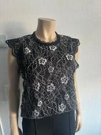 Pieces mouwloos blouse top zwart zilver maat M, Kleding | Dames, Maat 38/40 (M), Verzenden, Zwart, Nieuw