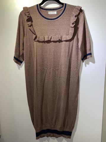 Ambika dames glitter lurex bruine jurk met ruffles mt M / L beschikbaar voor biedingen