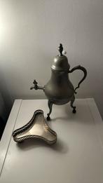 Tinnen Koffiekan met Onderzetter, Antiek en Kunst, Antiek | Tin, Ophalen of Verzenden