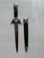 Vrijmetselaars Dolk / Ponjaard met Schede, Ophalen of Verzenden, Gebruikt